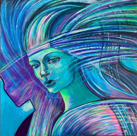 In the data stream of digital reality by artist Anastasia Shimanskaya